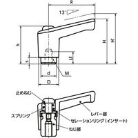鍋屋バイテック(NBK) ミニプラクランプレバー（めねじ） LECFS-5-SG 1個（直送品）
