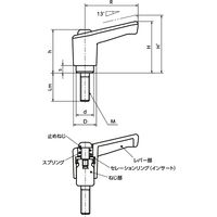 鍋屋バイテック(NBK) ミニプラクランプレバー（おねじ） LECMS-4-20-SG 1個（直送品）
