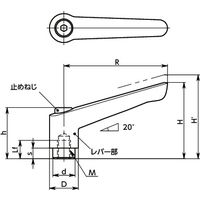 鍋屋バイテック(NBK) プラクランプレバー（めねじ） LEFS-6-SG 1個（直送品）