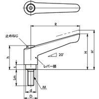 鍋屋バイテック(NBK) プラクランプレバー（おねじ） LEM-5-40-BK 1個（直送品）