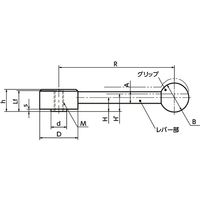 鍋屋バイテック(NBK) フラットテンションレバー（めねじ） LFF-12 1個（直送品）