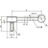 鍋屋バイテック(NBK) フラットテンションレバー（おねじ） LFM-8-40 1個（直送品）
