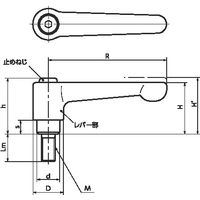 鍋屋バイテック(NBK) クランプレバー（おねじ） LHMS-10-25-CR 1個（直送品）