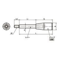 鍋屋バイテック(NBK) プラスティックグリップレバー LRGS-8-125 1個（直送品）