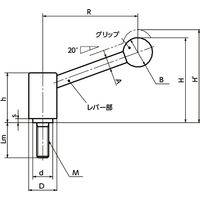 鍋屋バイテック(NBK) テンションレバー（おねじ） LTM-12-60 1個（直送品）