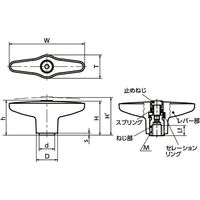 鍋屋バイテック(NBK) プラクランプレバー（めねじ） LUDF-78-10-BK 1個（直送品）