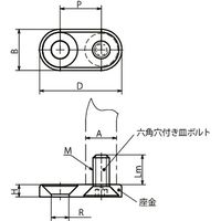 鍋屋バイテック(NBK) FA関連 取手 取っ手用変換座金 LYC-10-M5-SG 1個（直送品）