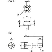 鍋屋バイテック(NBK) FA関連 取手 取っ手用脱落防止座金（脱落防止ねじつき） LYSC-16A-N-SSC-M5-16 1個（直送品）