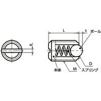 鍋屋バイテック(NBK) プランジャー ミニボールプランジャ PBF-5-KN 1個（直送品）