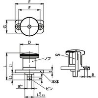 鍋屋バイテック(NBK) プランジャー フランジつきインデックスプランジャ コンパクトタイプ PFHX-4-5 1個（直送品）