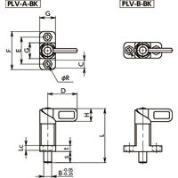 鍋屋バイテック(NBK) プランジャー フランジつきインデックスプランジャ レバータイプ PLV-14-20-B-BK 1個（直送品）