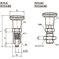 鍋屋バイテック(NBK) プランジャー インデックスプランジャ PLYS-6-9-A 1個（直送品）