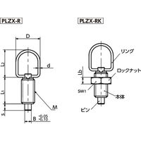 鍋屋バイテック(NBK) プランジャー インデックスプランジャ リングタイプ PLZX-5-5-M10-RK 1個（直送品）
