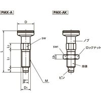 鍋屋バイテック(NBK) プランジャー インデックスプランジャ PMX-5-M8-AK 1個（直送品）
