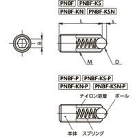 鍋屋バイテック(NBK) プランジャー ミニボールプランジャ PNBF-24-KSN 1個（直送品）