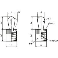 鍋屋バイテック(NBK) プランジャー クイックピンプランジャ PQC-3-10-SB 1個（直送品）