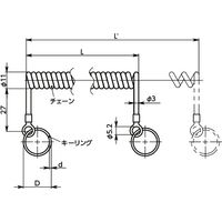 鍋屋バイテック(NBK) プランジャー ロックピン用カールコード PSRC-100-18 1個（直送品）