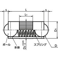 鍋屋バイテック(NBK) プランジャー ダブルボールプランジャ PWF-5 1個（直送品）