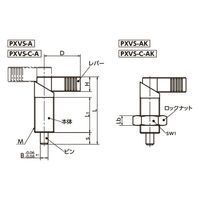 鍋屋バイテック(NBK) プランジャー インデックスプランジャ（ステンレス製） レバータイプ PXVS-8-M12C-AK 1個（直送品）