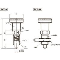 鍋屋バイテック(NBK) プランジャー インデックスプランジャ PXX-6-AK 1個（直送品）