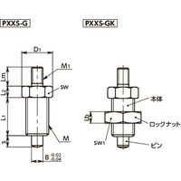 鍋屋バイテック(NBK) プランジャー インデックスプランジャ ノブなしタイプ PXXS-10-GK 1個（直送品）
