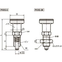 鍋屋バイテック(NBK) プランジャー インデックスプランジャ PXXS-10-S 1個（直送品）