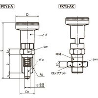 鍋屋バイテック(NBK) プランジャー インデックスプランジャ ロック機構つき PXYS-5-AK 1個（直送品）