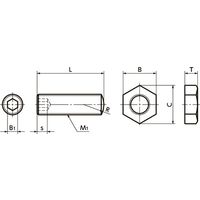 鍋屋バイテック(NBK) ストッパー ストッパスクリュー SANS-M16-100-B 1個（直送品）