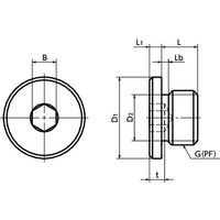 鍋屋バイテック(NBK) フランジ付き六角穴付きスクリュープラグ SFFS-1 1個（直送品）