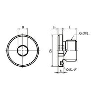 鍋屋バイテック(NBK) フランジ付き六角穴付きスクリュープラグ SFMS-4 1個（直送品）