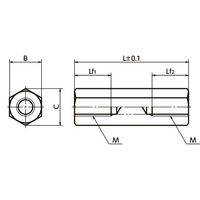 鍋屋バイテック(NBK) 六角支柱 SHBS-M5-40 1個（直送品）