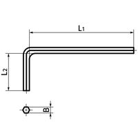 鍋屋バイテック（NBK） 六角レンチ（インチねじ用） 対辺1/4インチ SKH-1/4 1個（直送品）