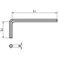 鍋屋バイテック（NBK） 六角レンチ（微細ねじ用） 対辺2.5mm SKH-2.5 1個（直送品）