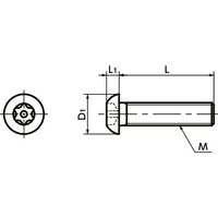鍋屋バイテック(NBK) ねじ ヘクサロビュラ穴付きボタンボルト（ピンつき） SRBS-M4-30 1袋（20個入）（直送品）
