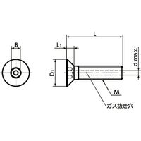 鍋屋バイテック(NBK) 六角穴付ボルト 六角穴付き皿ボルト（ガス抜き穴つき） SVFCS-M6-25 1袋（10個入）（直送品）