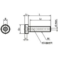 鍋屋バイテック(NBK) 六角穴付ボルト 六角穴付き低頭ボルト（ガス抜き穴つき） SVLS-M3-12 1袋（20個入）（直送品）