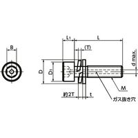 鍋屋バイテック(NBK) 六角穴付ボルト 座金組込み六角穴付きボルト（ガス抜き穴つき） SVSQS-M5-12 1袋（10個入）（直送品）