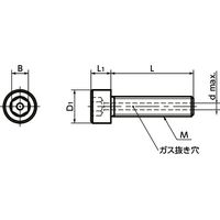 鍋屋バイテック(NBK) 六角穴付ボルト 六角穴付きボルト（ガス抜き穴つき） SVSS-M6-8 1袋（10個入）（直送品）