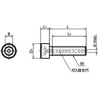 鍋屋バイテック(NBK) 六角穴付ボルト 高強度ステンレス六角穴付きボルト（ガス抜き穴つき） SVSX-M4-25-88 1個（直送品）