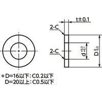 鍋屋バイテック(NBK) 平座金・平ワッシャー 調整座金（スティール製・無電解ニッケルメッキ） SWA-6-20-2-AWEL 1袋（10個入）（直送品）
