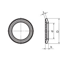 鍋屋バイテック(NBK) ロックワッシャー リブドロックワッシャ SWRS-2 1袋（20個入）（直送品）
