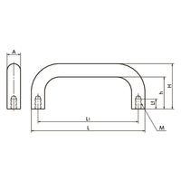 鍋屋バイテック(NBK) FA関連 取手 アルミ取っ手 UCF-20-300-BK 1個（直送品）