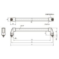 鍋屋バイテック(NBK) FA関連 取手 アルミキャビネットチューブラ取っ手 UFC-30-350-AL 1個（直送品）