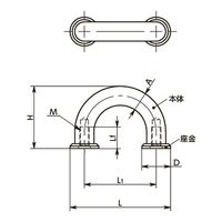 鍋屋バイテック(NBK) FA関連 取手 フィンガーU取っ手 UFF-8-30-CR 1個（直送品）