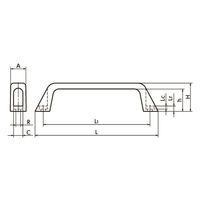 鍋屋バイテック(NBK) FA関連 取手 アルミ取っ手 UIC-27-180-BL 1個（直送品）
