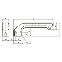鍋屋バイテック(NBK) FA関連 取手 アルミ取っ手 UKF-25-162-BK-B 1個（直送品）