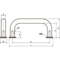 鍋屋バイテック(NBK) FA関連 取手 スティール取っ手 UMP-10-180-CR 1個（直送品）