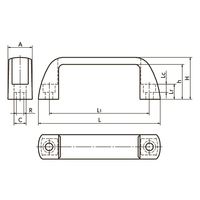 鍋屋バイテック(NBK) FA関連 取手 プラキャビネット取っ手 UPC-28-179-SG 1個（直送品）