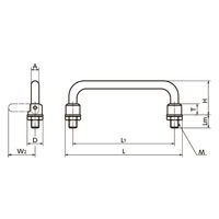 鍋屋バイテック(NBK) FA関連 取手 リトラクタブル取っ手 URH-180 1個（直送品）