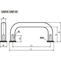 鍋屋バイテック(NBK) FA関連 取手 ステンレス取っ手 USP-10-88 1個（直送品）